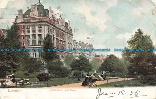 R6711702 London. Hotels Cecil und Savoyen. Bildbriefpapier. Autochrom. 1905