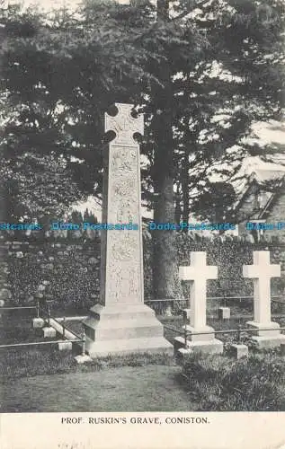 R669905 Coniston. Prof. Ruskin Grave. Postkarte. 1906