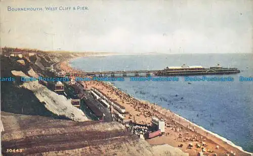 R672848 Bournemouth. West Cliff und Pier. Photochrom. Serie Celesque. 1927