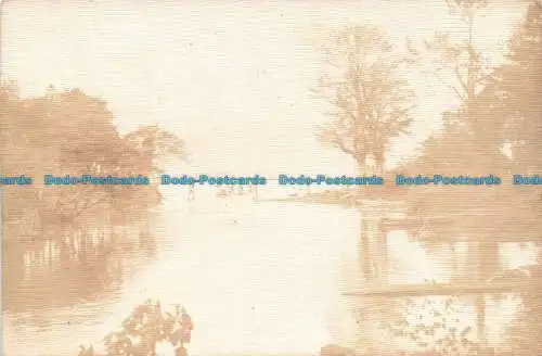 R672984 River. Brücke. M. K. Postkarte