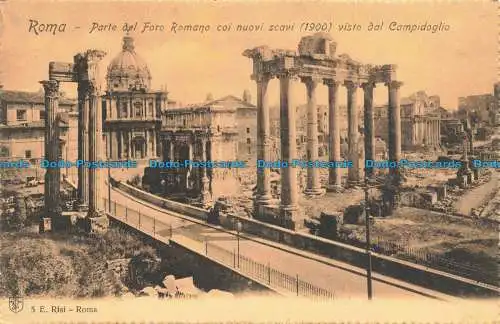 R672444 Roma. Porte del Foro Romano coi Nuovi Scavi. 1900. visto dal Campidoglio