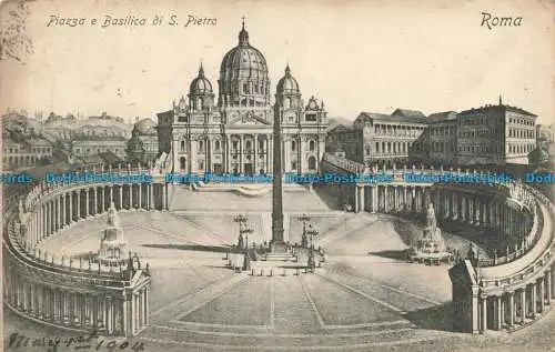 R673098 Roma. Piazza e Basilica di S. Pietro. 1904