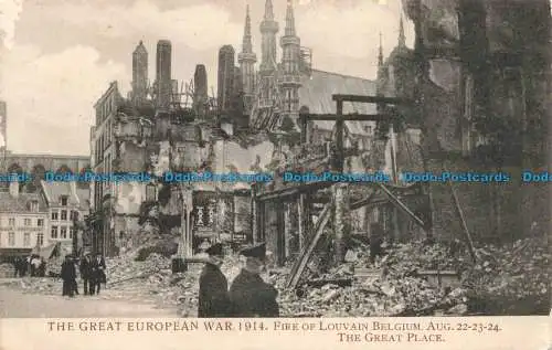 R672702 Der Große Europäische Krieg 1914. Brand von Louvain Belgien. Aug. 22. 23. 24. T