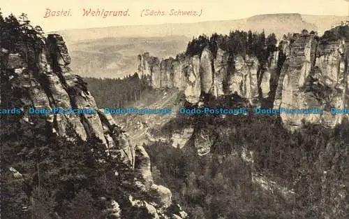 R673305 Bastei. Wehlgrund. Sachs. Schweiz. Hof Kunstanstalt Loffler