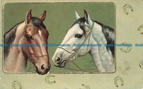 R672712 Zwei Pferde. Misch. Stallfreunde. Serie Nr. 321 A. 1908
