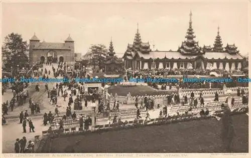 R673322 Wembley. Alte London Bridge und Burma Pavillon. British Empire Ausstellung