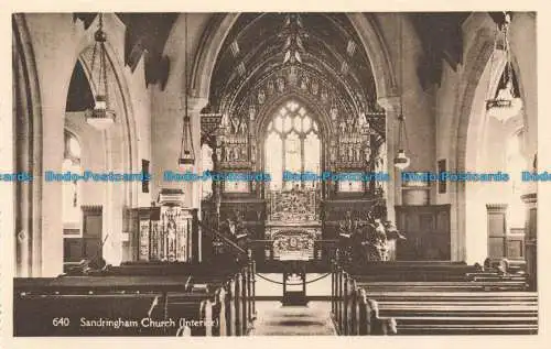 R673397 Sandringham Church. Innenraum. H. Coates