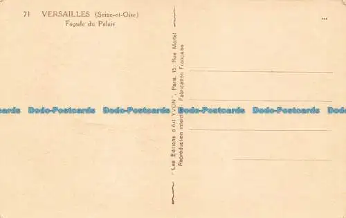 R673570 Versailles. Seine et Oise. Fassade du Palais. Yvon