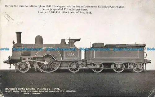 R673581 Ramsbottom Motor Princess Royal. L. und N.W. Eisenbahn. 1909