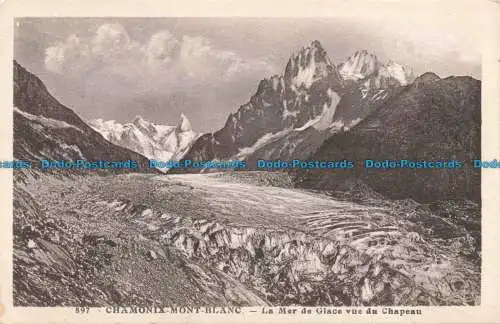 R673589 Chamonix Mont Blanc. La Mer de Glace Vue du Chapeau. L. Morand