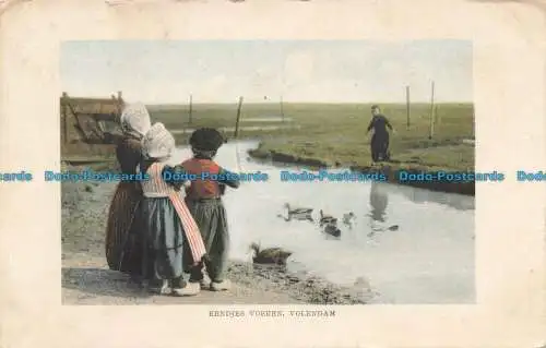 R673626 Volendam. Eendjes Voeren. Firma F. B. Den Boer. J. Salmon. 1912