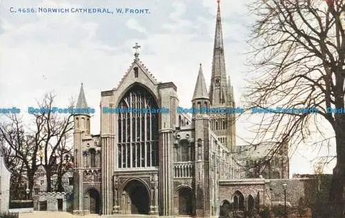 R673667 Norwich Cathedral. W. Front. Das Photochrom. Celesque Serie