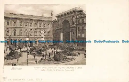 R673688 Milano. Piazza Della Scala col Palazzo Marino e Arco. Della Galleria Vit