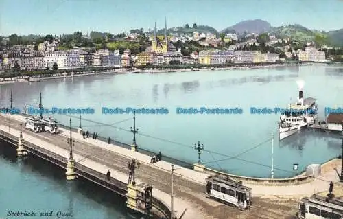 R674163 Luzern. Seebrücke und Quai. E. Goetz. Nr. 4045