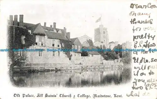 R675224 Kent. Maidstone. All Saints Church and College. Altes Schloss. 1903