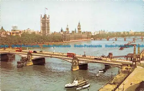 R674238 London. Lambeth Bridge und Houses of Parliament. Fotografischer Gruß C