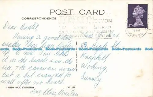 R675336 Exmouth. Sandy Bay. Postkarte. 1968