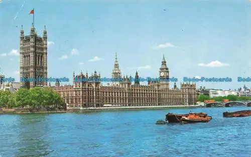 R675410 London. Houses of Parliament. Fotografische Grußkarte. Naturfarbe