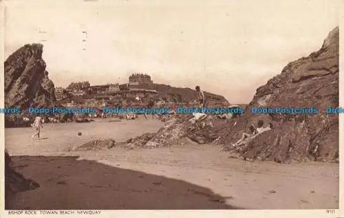 R674374 Newquay. Bishop Rock. Towan Beach. 1948