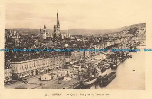 R674997 Rouen. Les Quais. Vue Prise du Transbordeur. La Cigogne