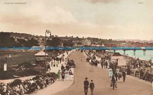 R675495 Paignton Promenade. Postkarte. 1929