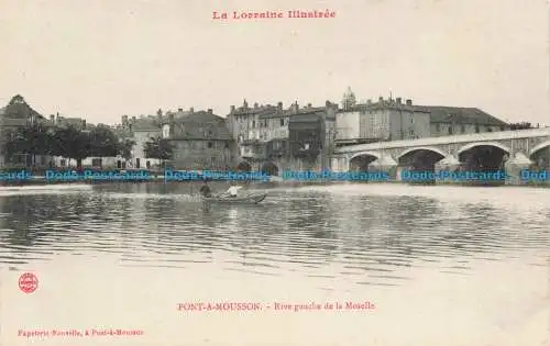 R674466 Ponta Mousson. Rive Gauche de la Moselle. Papeterie Nouvelle. 1908