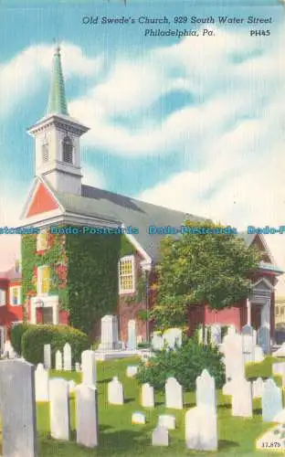 R676440 Pa. Philadelphia. Alte schwedische Kirche. South Water Street. Ein Farbbild.