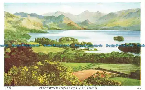 R675526 Keswick. Derwentwater von Castle Head. H. Webster