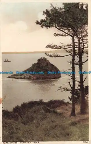 R676466 Babbacombe. Thatcher Rock. Photochrom