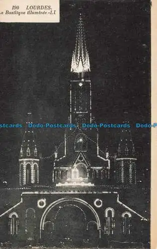 R676581 Lourdes. Basilique Illuminee. LL. 190