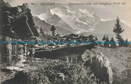 R677133 Wengen. Alpenlandschaft mit Jungfrau. 1913