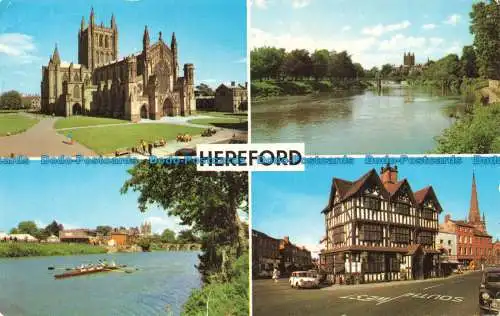 R677146 Hereford. Das alte Haus. Die Kathedrale. River Wye und Kathedrale. Multi V