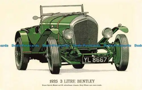 R675732 1925. 3. Liter Bentley. Supersportmodell. Fine Art Lithographie. Prescot