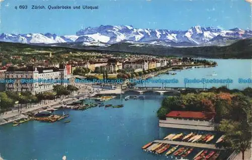 R677254 Zürich. Quaibricke und Utoquai. Fotoglob. Nr. 945