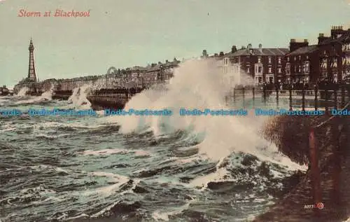 R675801 Storm at Blackpool. Valentine Serie