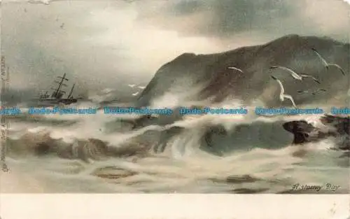 R677314 A Stormy Day. stecken. Art. Postkarte Nr. 3374. 1908