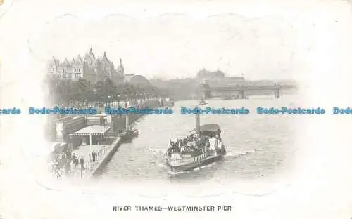 R675855 Westminster Pier. Themse. W. Straker. 1905