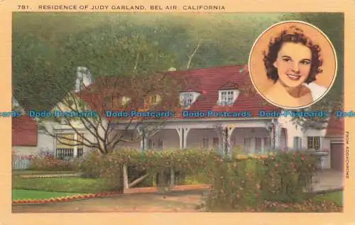 R677324 California. Bel Air. Residenz von Judy Garland. Longshaw Karte