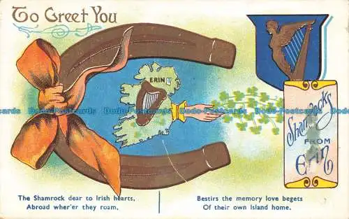 R677336 zur Begrüßung. The Shamrock Dear to Irish Hearts. Kleeblatt Serie Nr. 4