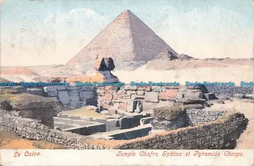 R677401 Le Caire. Temple Chafra Sphinx et Pyramide Cheops