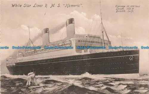 R677419 White Star Liner R.M.S. Homeric. Postkarte