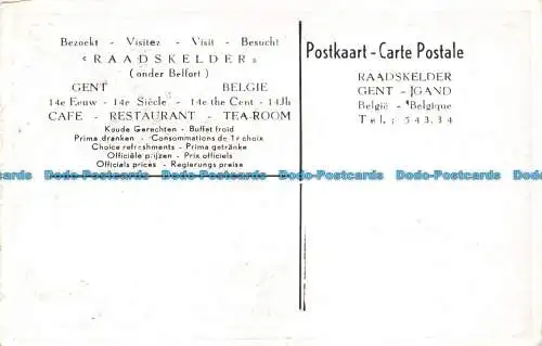 R677431 Gent. Belgie. Cafe. Restaurant. Teestube. Radskelder