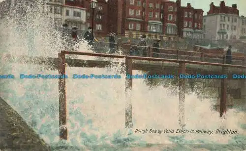 R677504 Brighton. Rough Sea von Volks Electric Railway. Brighton Palace Serie Nr.