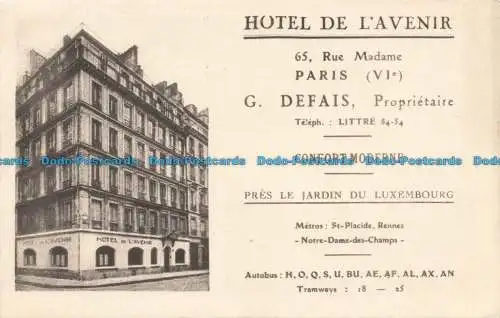 R677506 Paris. Hotel de l Avenir