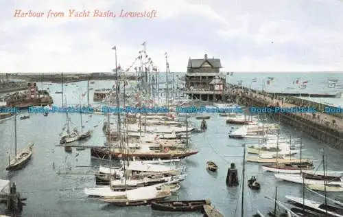 R678459 Lowestoft. Hafen vom Yachtbecken. Valentines Serie