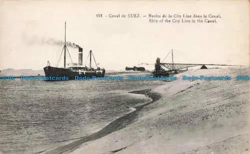 R677619 Canal de Suez. Schiff der City Line im Kanal. Behar et Fils