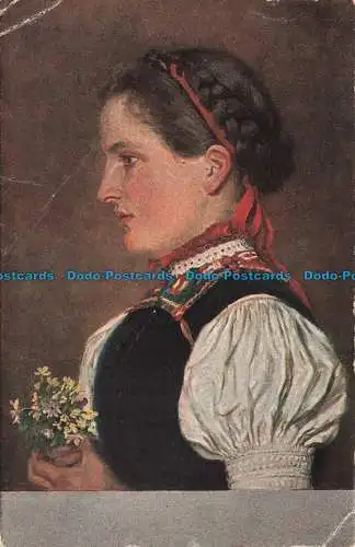 R676244 Frau mit Blumen. W. Hasemann. Serie. VII. Nr. 1