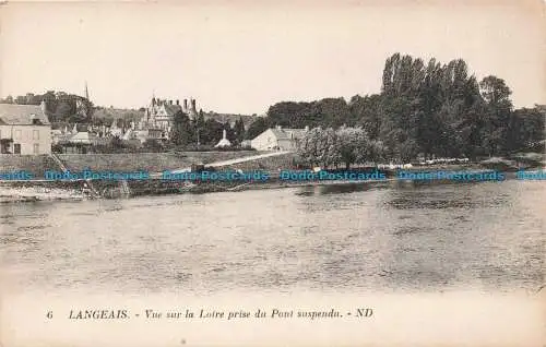 R677824 Langeais. Vue sur la Loire Prise du Pont Suspendu. ND. Levy et Neurdein