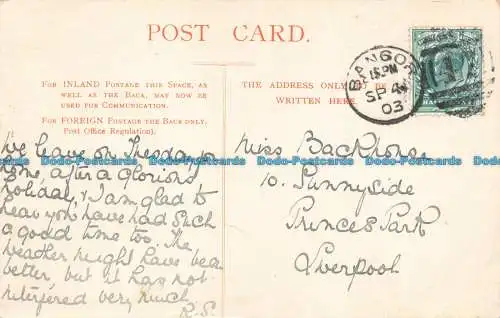 R678760 Beaumaris. Jagdserie. Postkarte. 1903