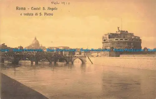 R678890 Roma. Castel S. Angelo e Veduta di S. Pietro. G. Modiano. 1910